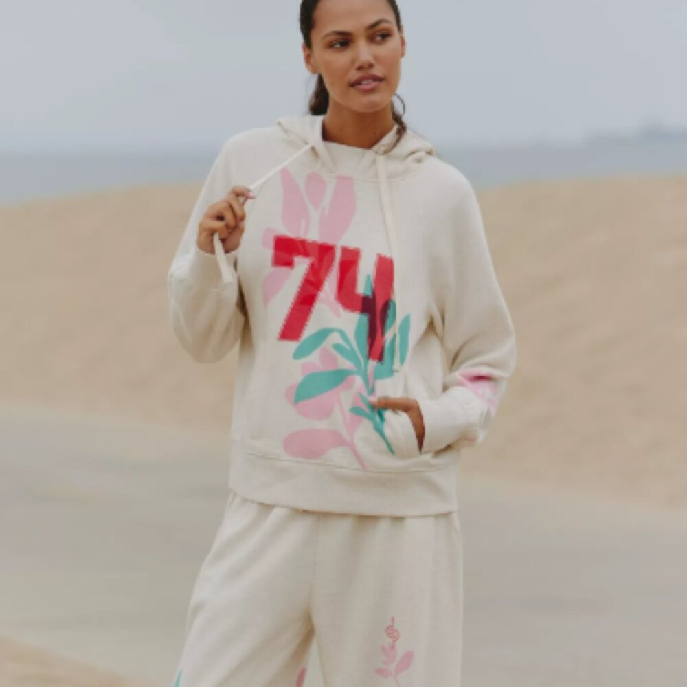 NWT Anthropologie Daily Practice Hoodie Sweatshirt Slim Fit 74 Graphic Small